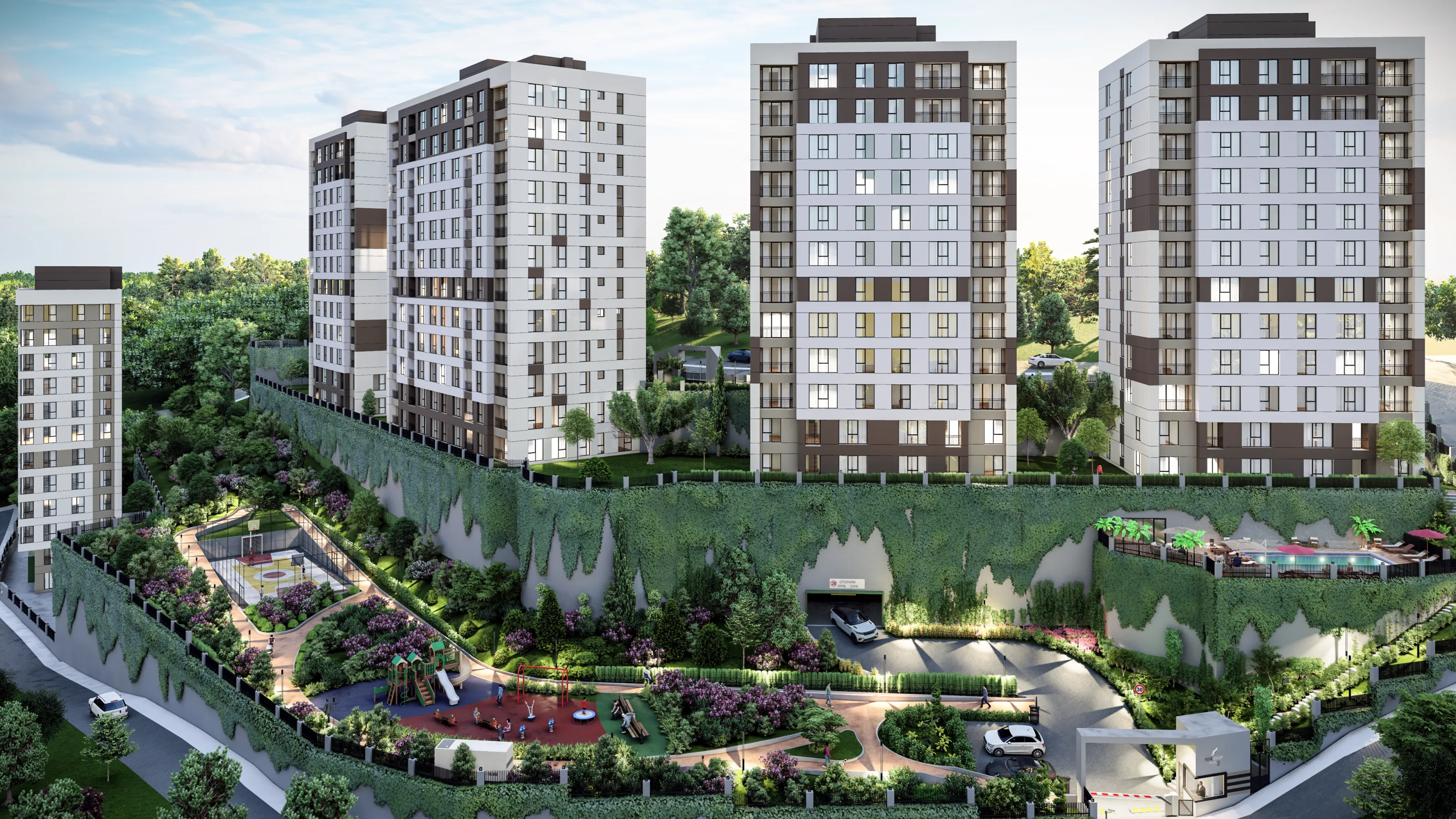 Apartments for Sale in Eyupsultan Istanbul Modern Project Close to Metro Tram and TEM Highway