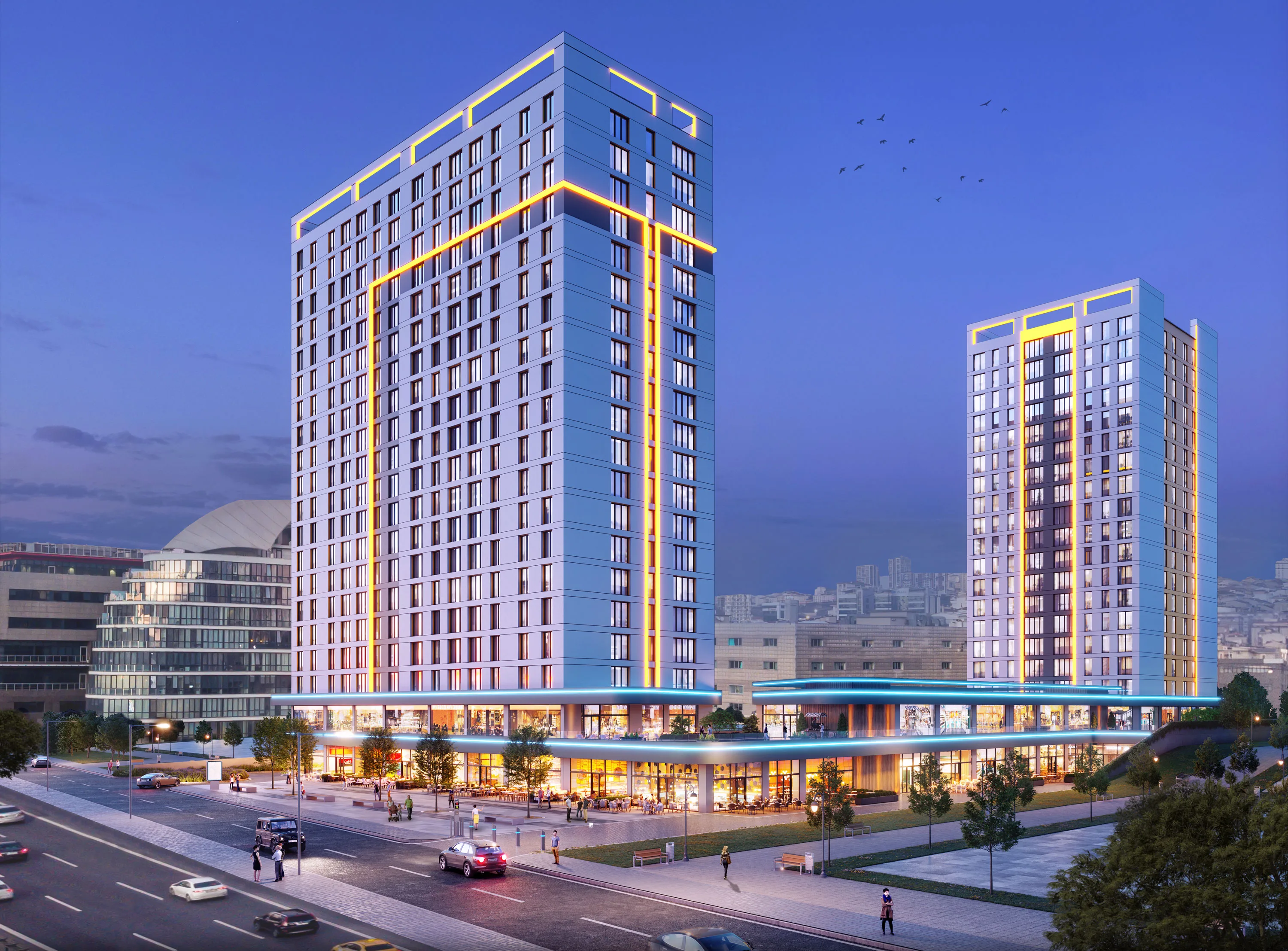 Home Office Apartments for Sale in Basin Express Istanbul Modern Project Near Metro and Highways