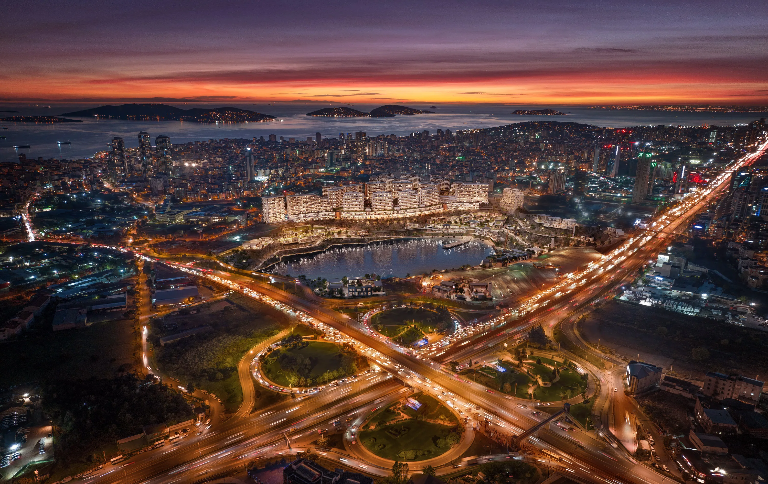 Квартиры в Картале Стамбул жилой комплекс у озера рядом с метро зелёные зоны и развитая инфраструктура