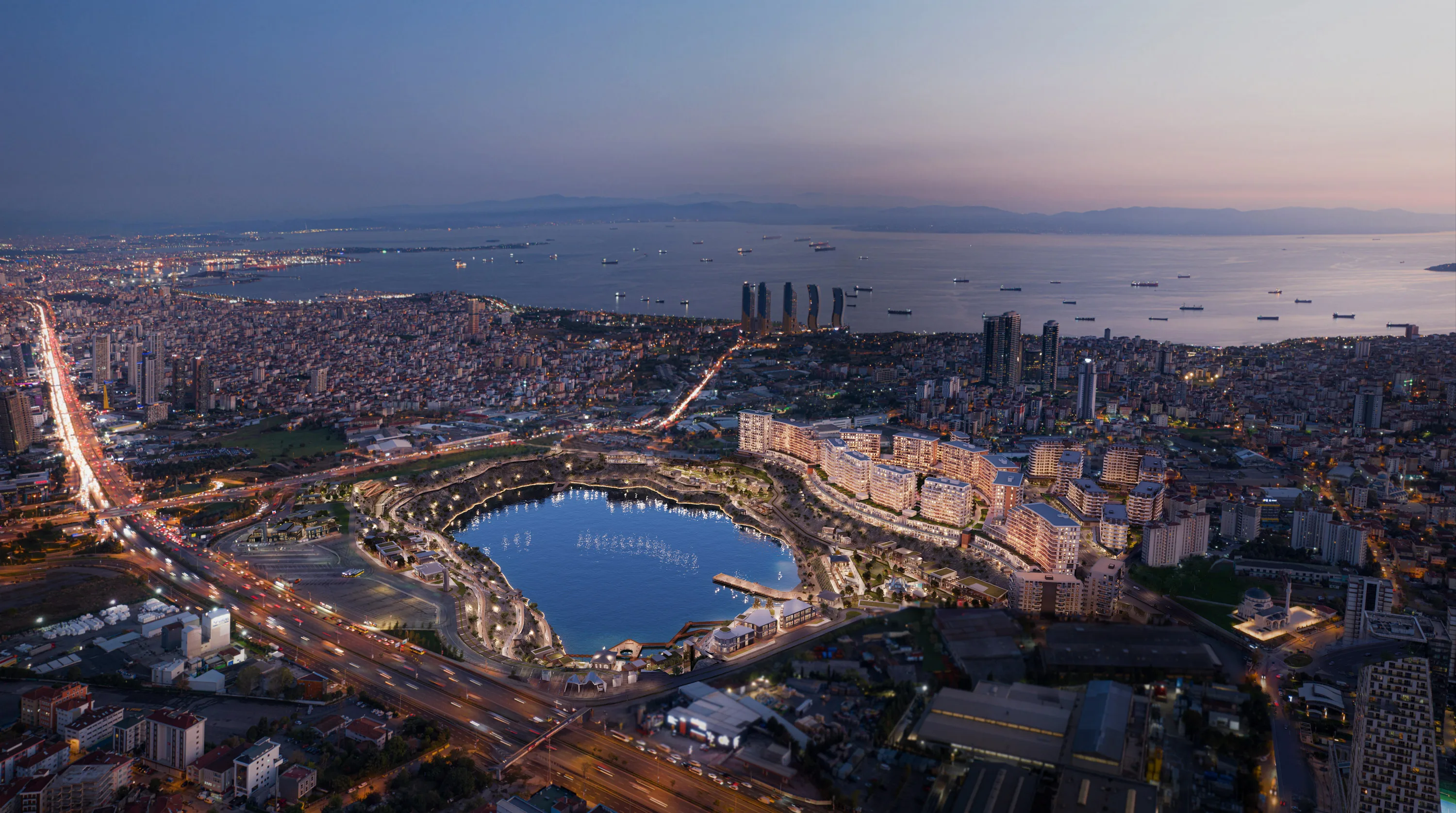 Квартиры в Картале Стамбул жилой комплекс у озера рядом с метро зелёные зоны и развитая инфраструктура