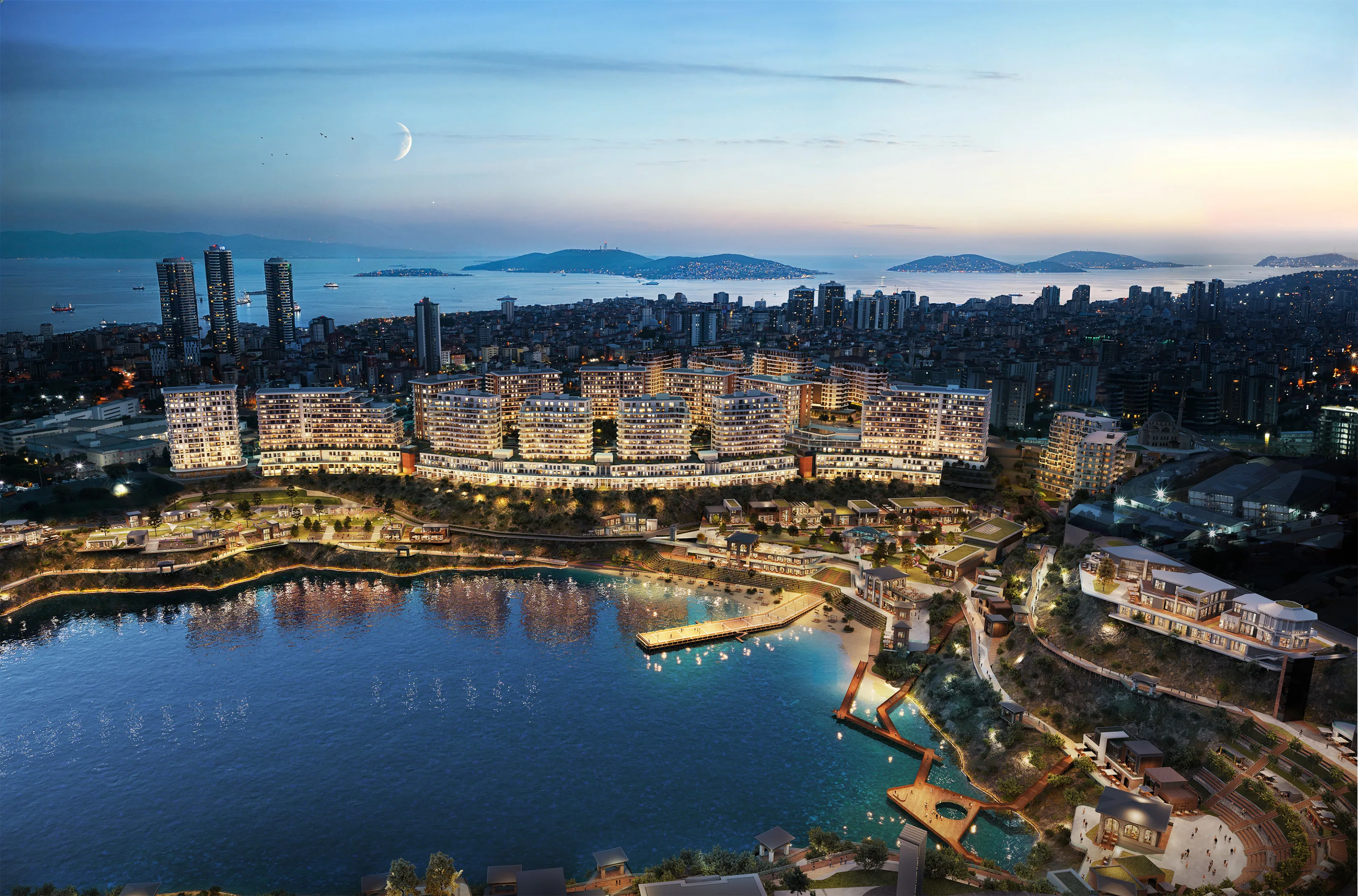 Квартиры в Картале Стамбул жилой комплекс у озера рядом с метро зелёные зоны и развитая инфраструктура